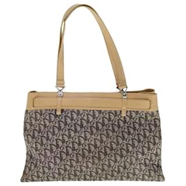 Christian Dior-Christian Dior Trotter Canvas Tote Bag Brown Auth bs11002-Brown