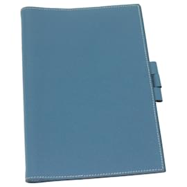 Hermès-HERMES agenda Day Planner Cover Leather Blue Auth ar11141-Blue