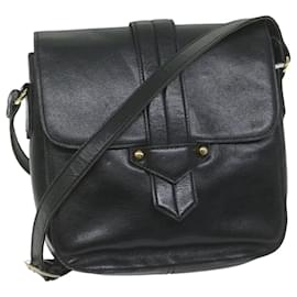 Saint Laurent-SAINT LAURENT Shoulder Bag Leather Black Auth bs10999-Black