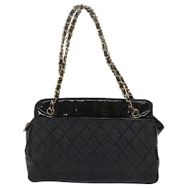Chanel-CHANEL Matelasse Chain Shoulder Bag Patent leather Black CC Auth bs11080-Black