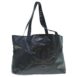 Chanel-CHANEL Shoulder Bag Patent Leather Black CC Auth bs11314-Black