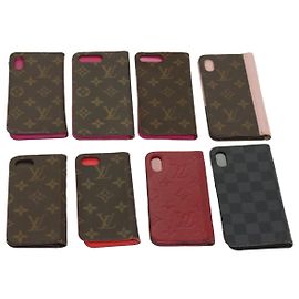 LOUIS VUITTON Monogram Damier Graphite iPhone Case 8Set Red LV Auth 62862 Red Damier ebene