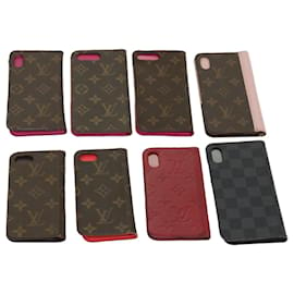 Louis Vuitton-LOUIS VUITTON Monogram Damier Graphite iPhone Case 8Set Red LV Auth 62862-Red,Other