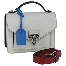 Louis Vuitton-LOUIS VUITTON Epi Neo Monceau Shoulder Bag 2way White Blue M55392 LV Auth 62996A-White,Blue