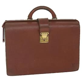 Louis Vuitton-LOUIS VUITTON Epi Serviette Fermoir Briefcase Brown LV Auth ki3816-Brown