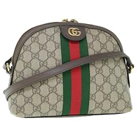 Gucci-Borsa a spalla GUCCI GG Ophidia Web Sherry Line Beige Rosso Verde 499621 Aut5421-Rosso,Beige,Verde