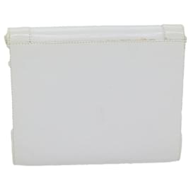 Fendi-FENDI Shoulder Bag Leather White Auth 61891-White