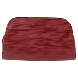 Louis Vuitton-LOUIS VUITTON Astuccio Epi Dauphine PM Rosso M48447 LV Aut 62157-Rosso