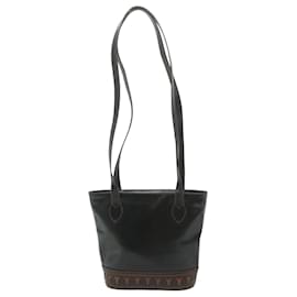 Saint Laurent-SAINT LAURENT Shoulder Bag Leather Black Auth bs10709-Black