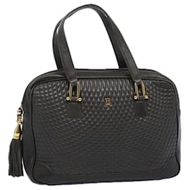 Bally-BALLY Handtasche Leder Grau Auth yb457-Braun