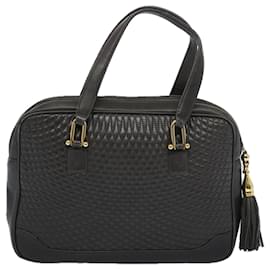 Bally-BALLY Handtasche Leder Grau Auth yb457-Braun