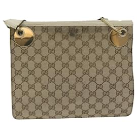 Gucci-GUCCI GG Canvas Shoulder Bag Beige 120841 auth 61654-Beige