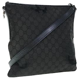 Gucci-gucci GG Canvas Shoulder Bag black 113013 auth 61651-Black