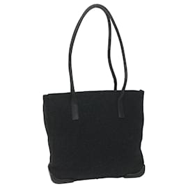 Prada-PRADA Tote Bag Wool Black Auth 61633-Black