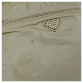 Prada-PRADA Tote Bag Nylon Cream Auth 61638-Cream