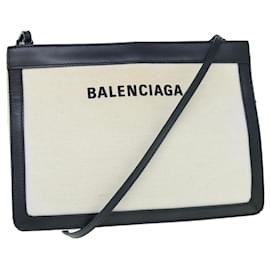 Balenciaga-BALENCIAGA Bolsa de Ombro Lona Branco 339937 Autenticação10840-Branco
