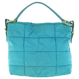 Prada-PRADA Shoulder Bag Nylon Turquoise Blue Auth 62503-Other