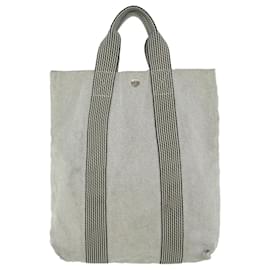 Hermès-HERMES Fourre Tout Cabas Tote Bag Canvas Gray Auth th4441-Grey