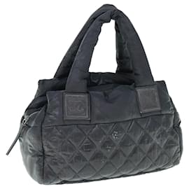 Chanel-CHANEL Cococoon Shoulder Bag Nylon Black CC Auth bs11077-Black
