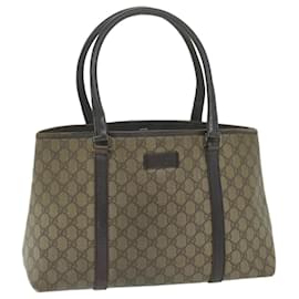 Gucci-Gucci GG Supreme Tote Bag bege 111595 auth 62421-Bege