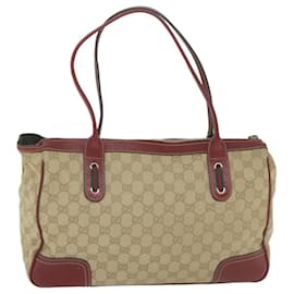Gucci-GUCCI Web Sherry Line GG Canvas Shoulder Bag Beige Red Green 177052 Auth bs10956-Red,Beige,Green