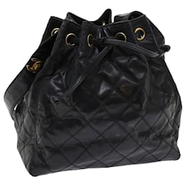 Chanel-CHANEL Matelasse Shoulder Bag Patent leather Black CC Auth bs10560-Black