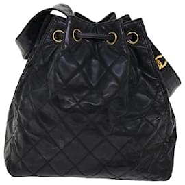 Chanel-CHANEL Matelasse Shoulder Bag Patent leather Black CC Auth bs10560-Black