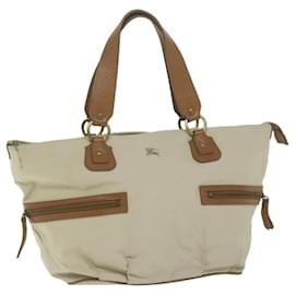 Burberry-BURBERRY Blue Label Tote Bag Canvas Beige Auth bs11106-Beige