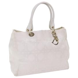 Christian Dior-Christian Dior Canage Hand Bag Canvas White Auth bs10953-White
