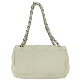 Chanel-Bolsa de ombro com corrente CHANEL em couro branco CC Auth bs10926-Branco