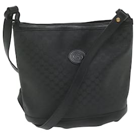 Gucci-GUCCI Micro GG Canvas Shoulder Bag Black 001 14 0712 Auth ar11126-Black