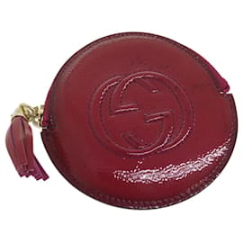 Gucci-GUCCI Portamonete Soho Pelle verniciata Rosso 337946 Auth yk9952-Rosso