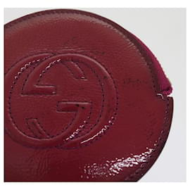 Gucci-Porte-monnaie GUCCI Soho Cuir verni Rouge 337946 Auth yk9952-Rouge