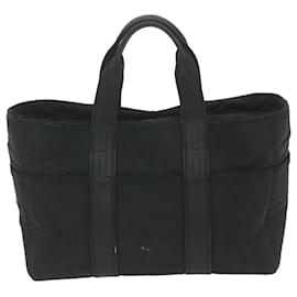 Hermès-HERMES Akapu Luco MM Hand Bag Nylon Black Auth bs10488-Black
