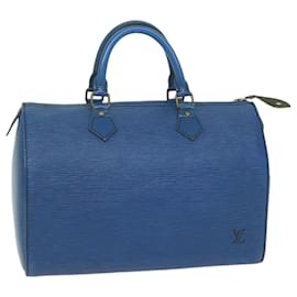 Louis Vuitton-Louis Vuitton Epi Speedy 30 Hand Bag Toledo Blue M43005 LV Auth 62627-Other