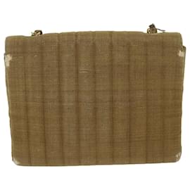 Chanel-CHANEL Chain Shoulder Bag Canvas Brown CC Auth 62565A-Brown