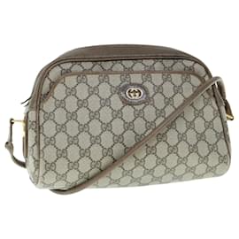 Gucci-GUCCI GG Supreme Web Sherry Line Umhängetasche Beige Rot Grün Auth ar11072-Rot,Beige,Grün