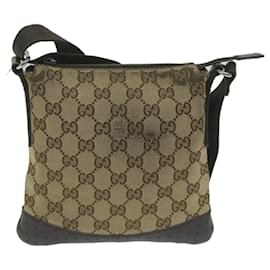 Gucci-GUCCI GG Canvas Shoulder Bag Beige 147671 auth 61787-Beige