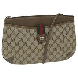 Gucci-GUCCI GG Supreme Web Sherry Line Shoulder Bag Beige Red 904 02 026 Auth yk9908-Red,Beige