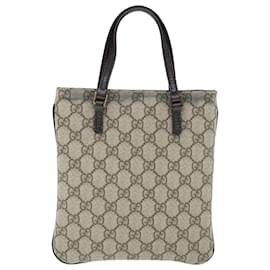 Gucci-GUCCI GG Supreme Hand Bag PVC Leather Beige 114600 Auth ki3950-Beige