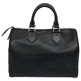 Louis Vuitton-Louis Vuitton Epi Speedy 25 Hand Bag Black M43012 LV Auth 62070-Black