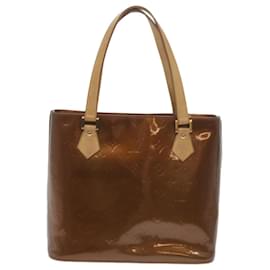 Louis Vuitton-LOUIS VUITTON Monogram Vernis Houston Hand Bag Bronze M91122 LV Auth ki3934-Bronze