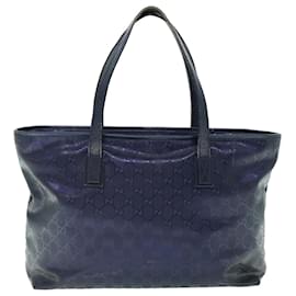 Gucci-GUCCI GG Canvas Tote Bag Navy 211137 Auth ep2785-Navy blue