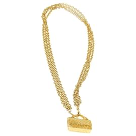 Chanel-CHANEL Collana Matelasse a catena in metallo dorato CC Auth ar11061-Altro