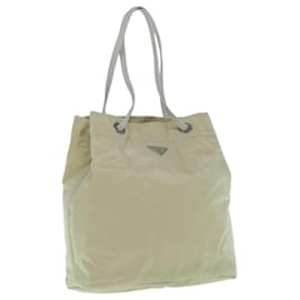 Prada-Bolso Tote PRADA Nylon Crema Auténtica 62239-Crudo