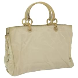 Prada-PRADA Hand Bag Nylon Beige Auth bs10883-Beige