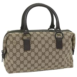 Gucci-GUCCI GG Canvas Hand Bag Beige 113009 Auth bs10899-Beige