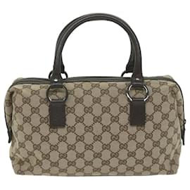Gucci-GUCCI GG Canvas Hand Bag Beige 113009 Auth bs10899-Beige