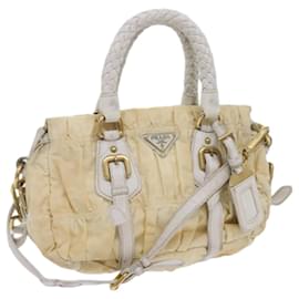 Prada-Prada Hand Bag Nylon 2way White Auth bs10794-White