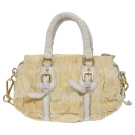 Prada-Prada Hand Bag Nylon 2way White Auth bs10794-White